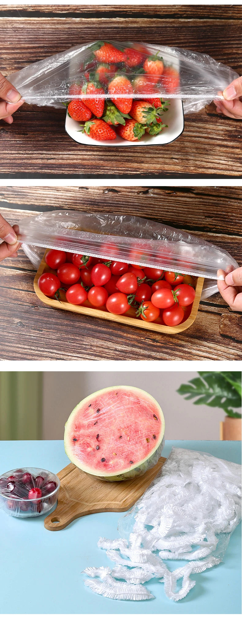 Couvercles alimentaires réutilisables et jetables en plastique, résistants et élastiques, pour bols et assiettes. Sac de conservation des aliments.