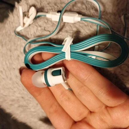 Écouteurs filaires Extra Bass avec microphone et prise jack 3,5 mm, style Noodles, pour Samsung