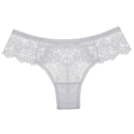 Meet'r Lingerie Femme Sexy en Dentelle Tentation Culotte Taille Basse Broderie String Transparent Ajouré Sous-vêtements Femme G string