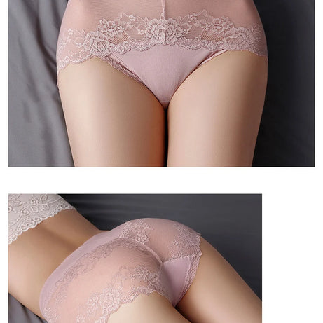 Lot de 7 culottes en coton transparent et dentelle, confortables et antibactériennes, grandes tailles, lingerie sexy pour femme