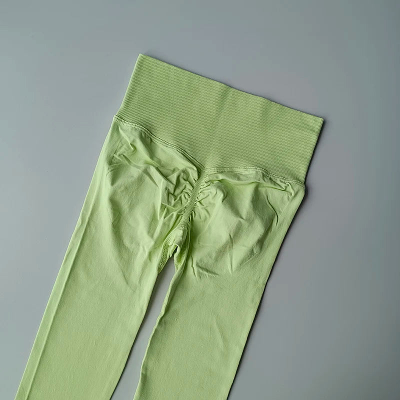Leggings de yoga taille haute pour femme, sans coutures, effet push-up, pour le sport, le fitness et la course à pied, gainants et ultra-élastiques.