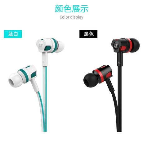 Écouteurs filaires Extra Bass avec microphone et prise jack 3,5 mm, style Noodles, pour Samsung