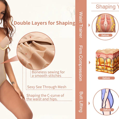 Body gainant pour femme, culotte push-up ventre-fesses, gaine amincissante, sous-vêtements sculptants pour le corps