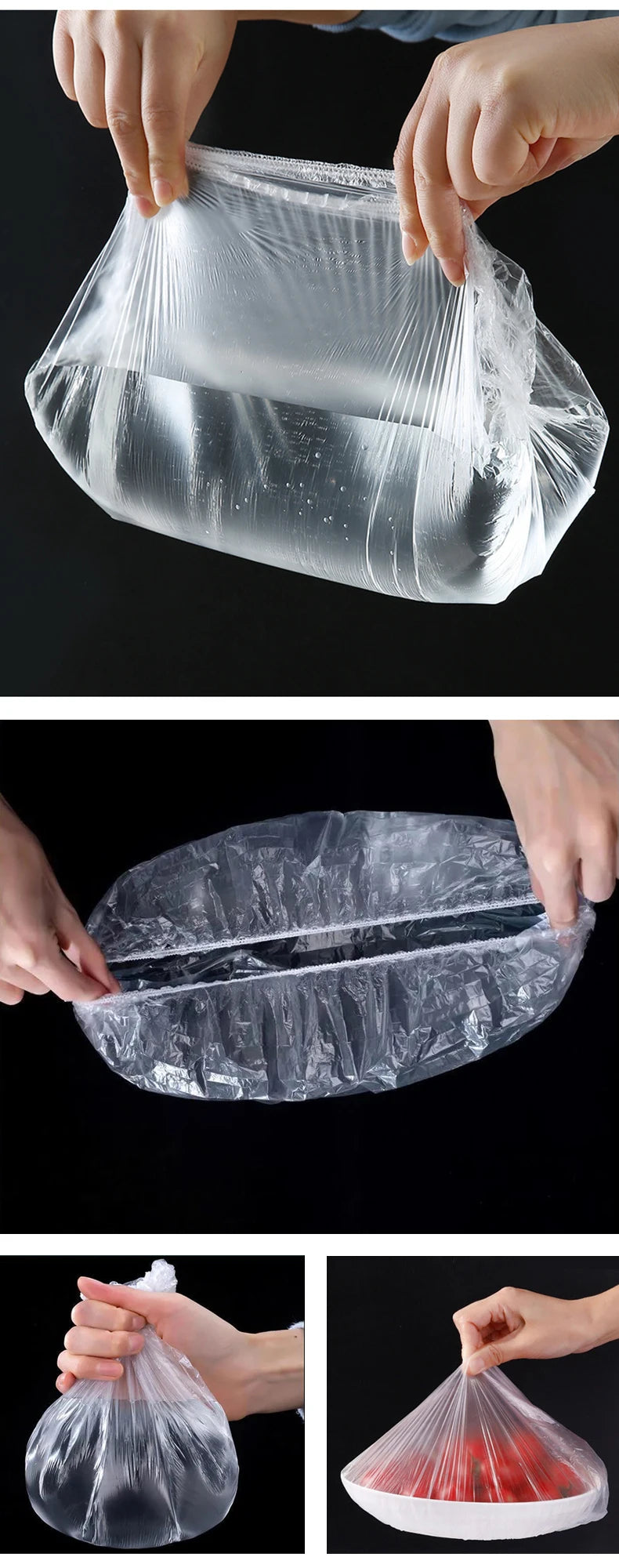 Couvercles alimentaires réutilisables et jetables en plastique, résistants et élastiques, pour bols et assiettes. Sac de conservation des aliments.