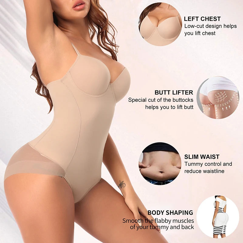 Body gainant pour femme, culotte push-up ventre-fesses, gaine amincissante, sous-vêtements sculptants pour le corps