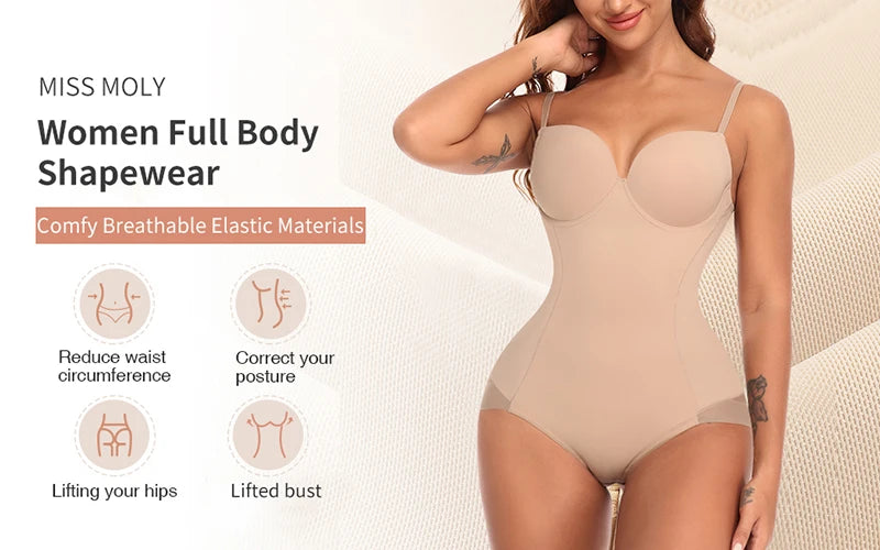 Body gainant pour femme, culotte push-up ventre-fesses, gaine amincissante, sous-vêtements sculptants pour le corps