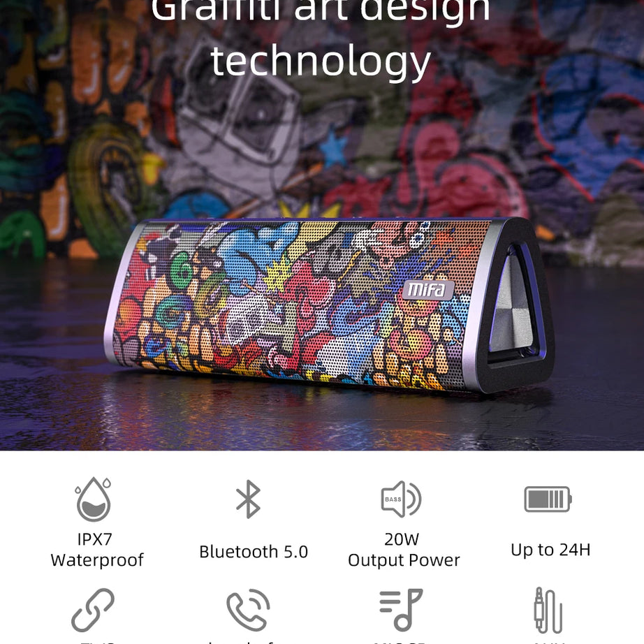 mifa A10+ Portable bluetooth speaker 360° Stereo Sound 20W  IPX7 waterproof wireless bluetooth 5.0 speaker 24-Hour Play time