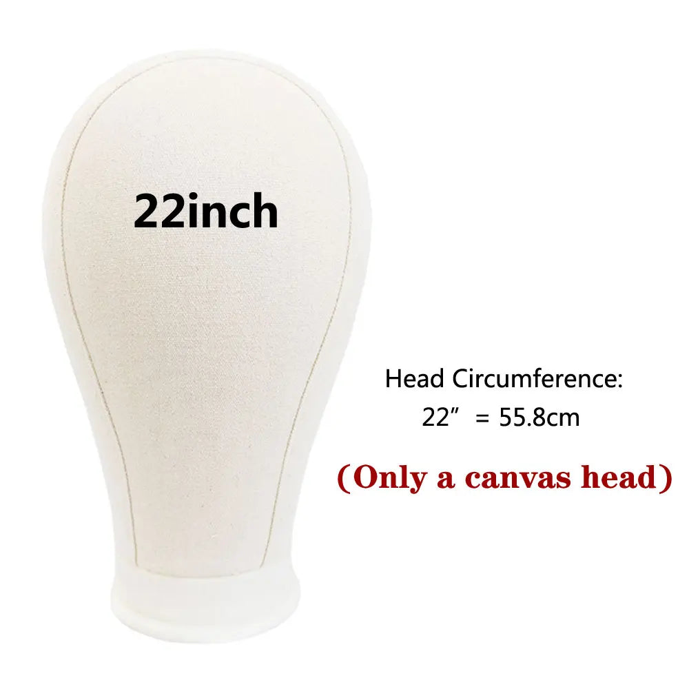 Tête de mannequin en toile pour perruque, support pour perruque de 53 à 61 cm (21 à 24 pouces), idéale pour la présentation et la réalisation de perruques.