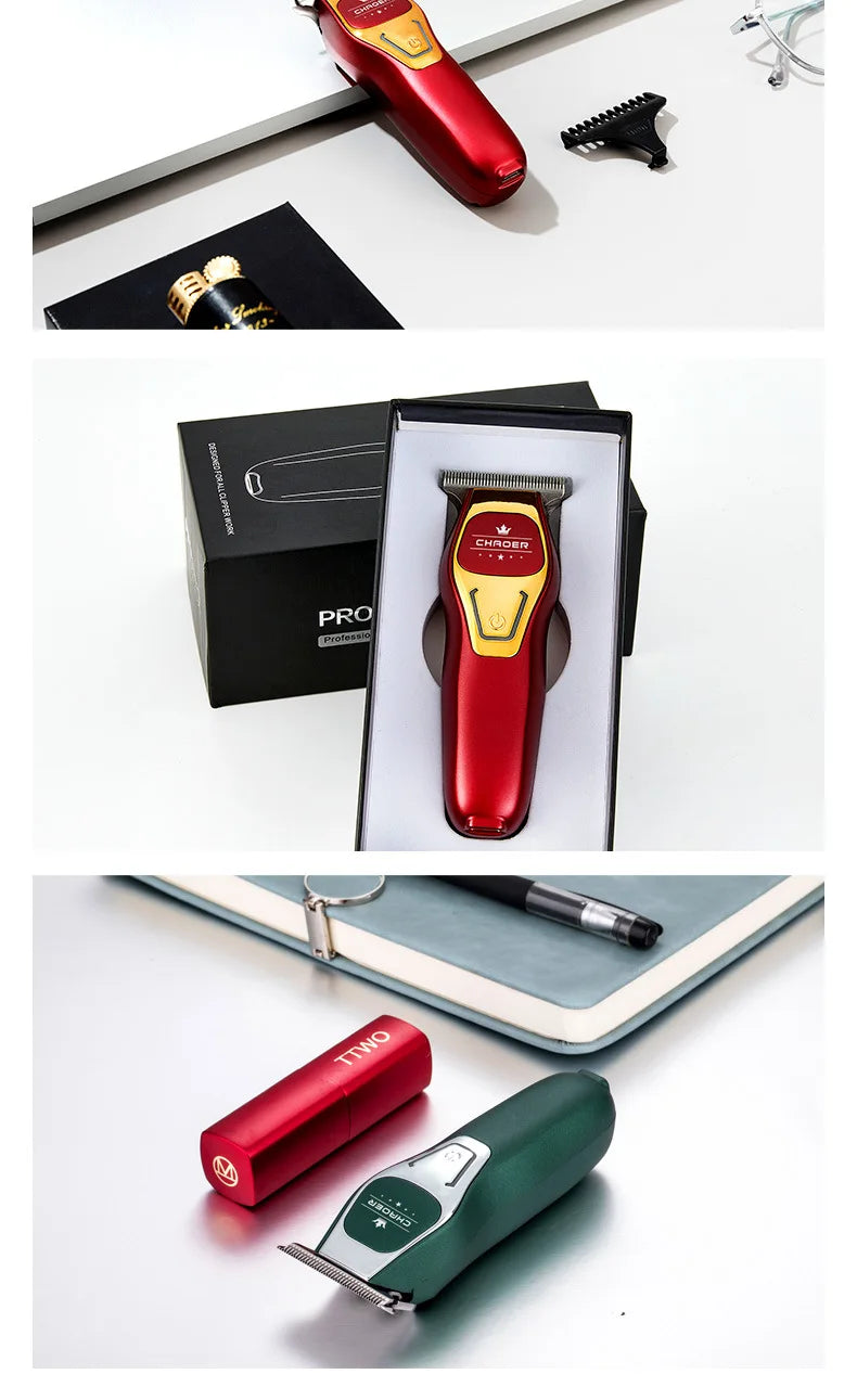 Tondeuse à cheveux professionnelle puissante pour hommes, lame en T de 0 mm, tondeuse électrique rechargeable, machine de coiffure et de rasage pour barbe