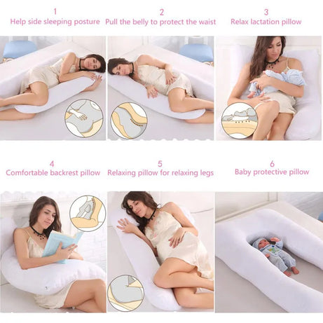 Coussin de grossesse PANGDUBE 130*70cm, coussin lombaire de sommeil pour femmes enceintes, coussin d'allaitement