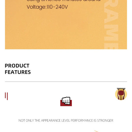 Tondeuse à cheveux professionnelle puissante pour hommes, lame en T de 0 mm, tondeuse électrique rechargeable, machine de coiffure et de rasage pour barbe