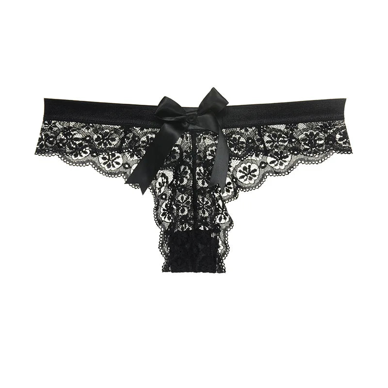 Découvrez la lingerie féminine incroyable : string en dentelle, culotte sexy en forme de T, culotte transparente style japonais.