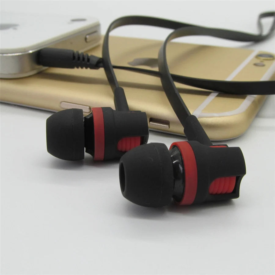 Écouteurs filaires Extra Bass avec microphone et prise jack 3,5 mm, style Noodles, pour Samsung