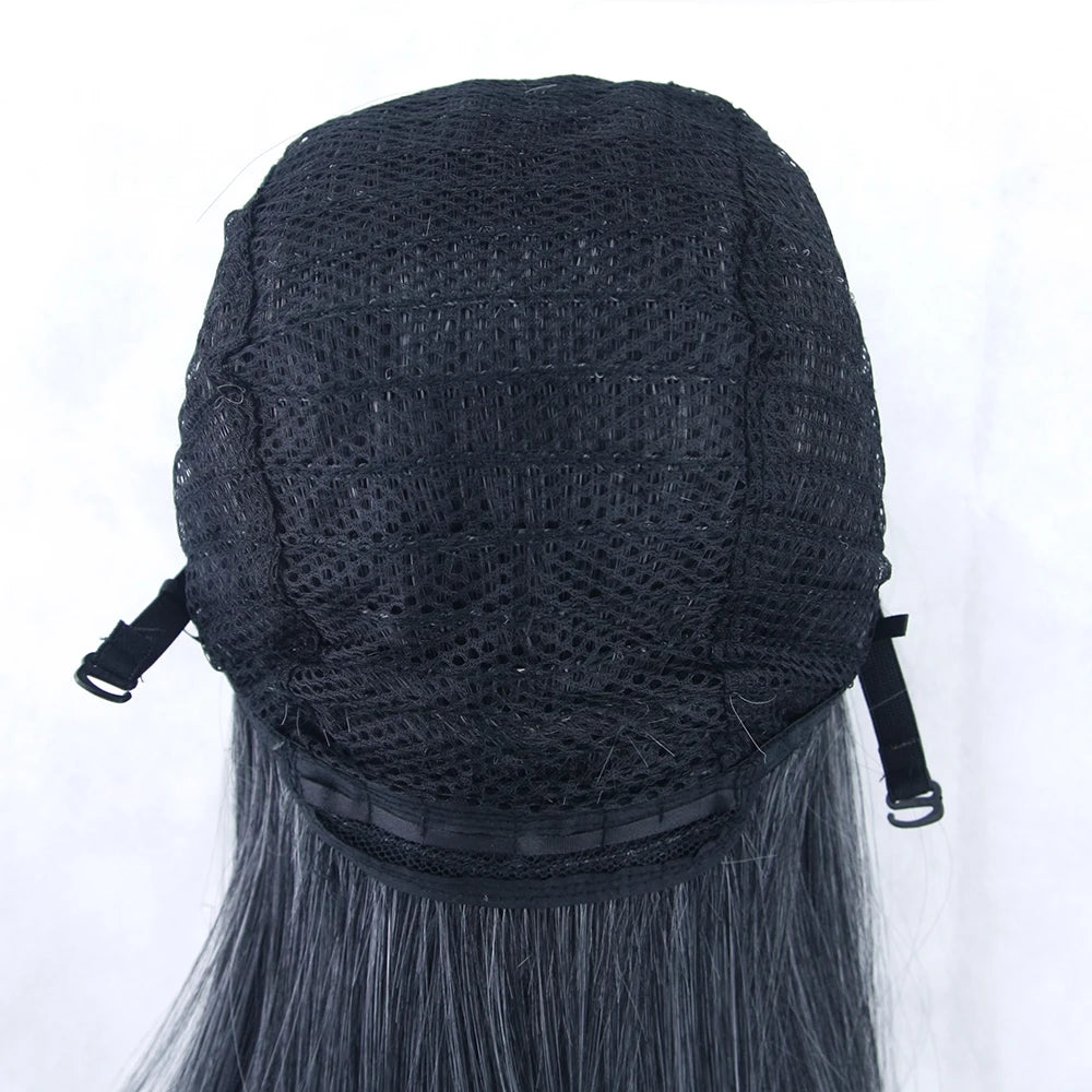 Perruque synthétique Soowee de 80 cm de long, blanche et violette, idéale pour le cosplay, les fêtes et les coiffures noires. Cheveux raides. Postiche pour femme.