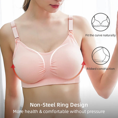 Soutien-gorge d'allaitement grande taille de haute qualité, respirant, sans coutures, push-up, idéal pour les femmes allaitantes.
