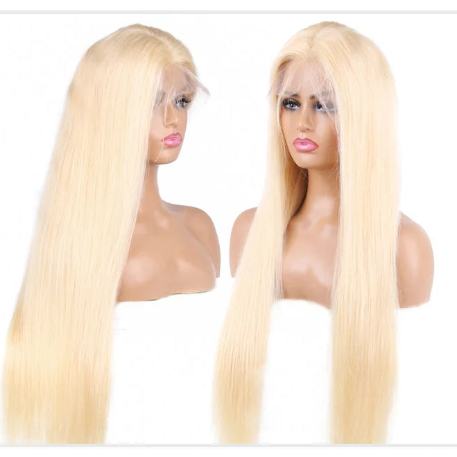 13x4 13x6 360 HD Transparent 613 Honey Blonde Color Lace Front Human Hair Wigs for Women Raw Brazilian Straight Lace Frontal Wig