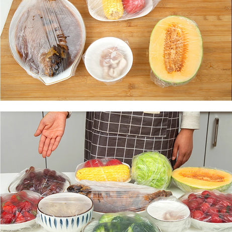 Couvercles alimentaires réutilisables et jetables en plastique, résistants et élastiques, pour bols et assiettes. Sac de conservation des aliments.