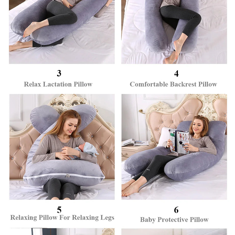 Coussin de grossesse PANGDUBE 130*70cm, coussin lombaire de sommeil pour femmes enceintes, coussin d'allaitement