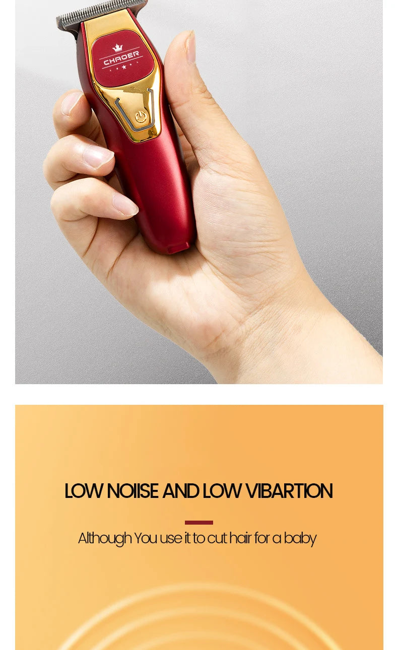Tondeuse à cheveux professionnelle puissante pour hommes, lame en T de 0 mm, tondeuse électrique rechargeable, machine de coiffure et de rasage pour barbe