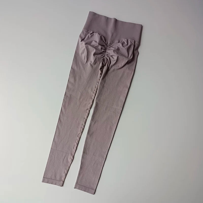 Leggings de yoga taille haute pour femme, sans coutures, effet push-up, pour le sport, le fitness et la course à pied, gainants et ultra-élastiques.
