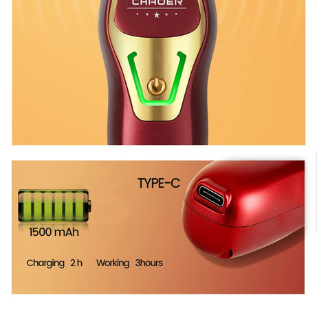 Tondeuse à cheveux professionnelle puissante pour hommes, lame en T de 0 mm, tondeuse électrique rechargeable, machine de coiffure et de rasage pour barbe