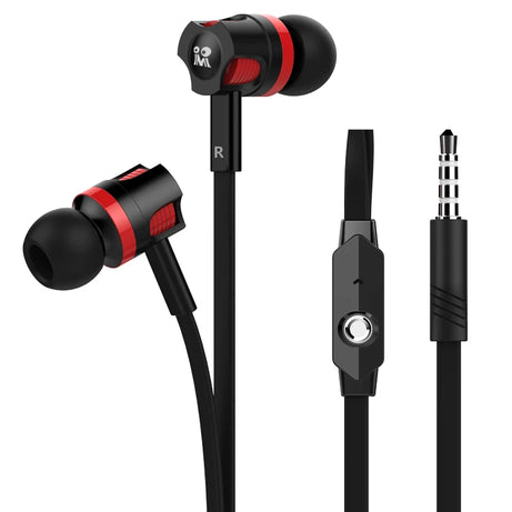 Écouteurs filaires Extra Bass avec microphone et prise jack 3,5 mm, style Noodles, pour Samsung