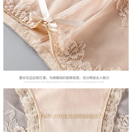 Lot de 7 culottes en coton transparent et dentelle, confortables et antibactériennes, grandes tailles, lingerie sexy pour femme