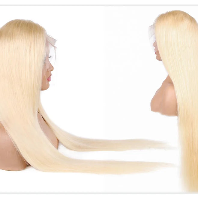 13x4 13x6 360 HD Transparent 613 Honey Blonde Color Lace Front Human Hair Wigs for Women Raw Brazilian Straight Lace Frontal Wig
