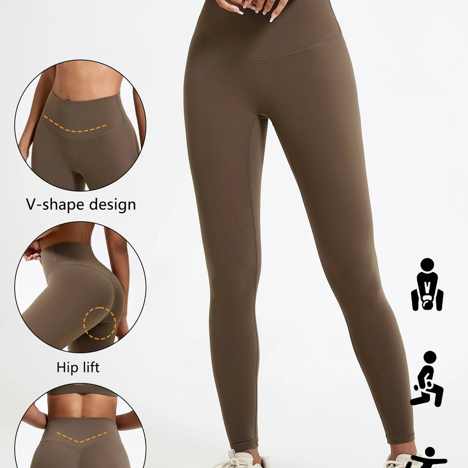 Leggings taille haute Hearuisavy en tissu ultra doux, séchage rapide, parfaits pour la gym, le yoga et la course à pied. Effet push-up.
