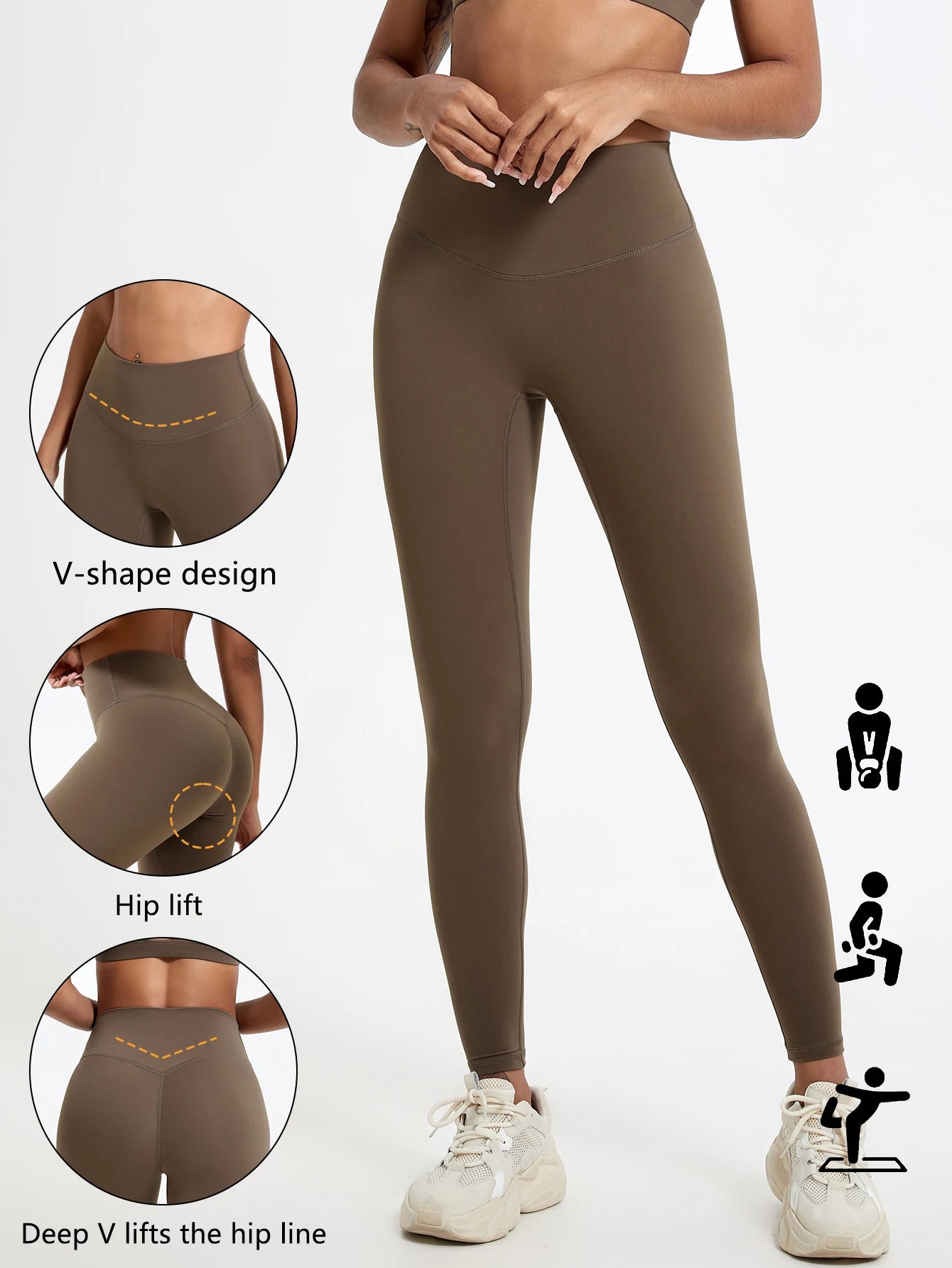 Leggings taille haute Hearuisavy en tissu ultra doux, séchage rapide, parfaits pour la gym, le yoga et la course à pied. Effet push-up.