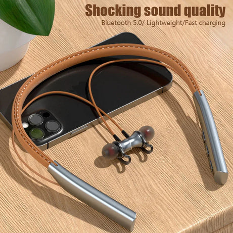Fone Bluetooth Earphones Wireless Headphones Magnetic Sport Neckband Neck-hanging TWS Earbuds Wireless Blutooth Headset with Mic