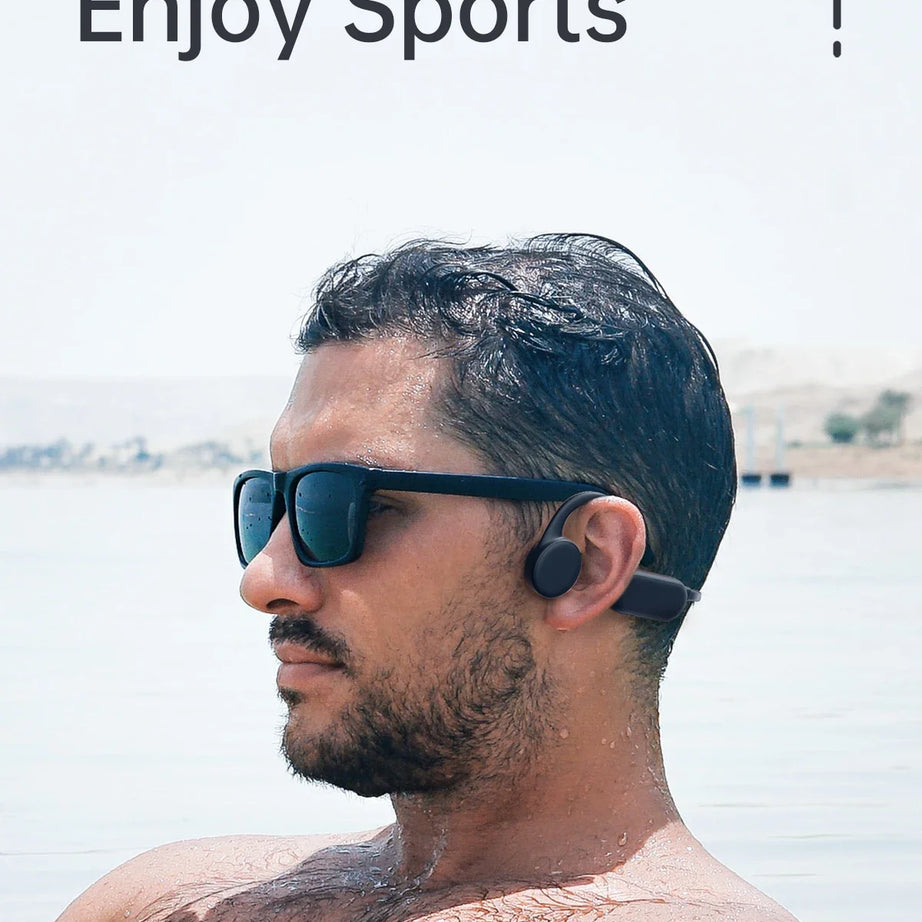 Écouteurs sans fil Shokz Open pour le sport, à conduction osseuse, Bluetooth, étanches IPX8, avec 32 Go de RAM et lecteur MP3.