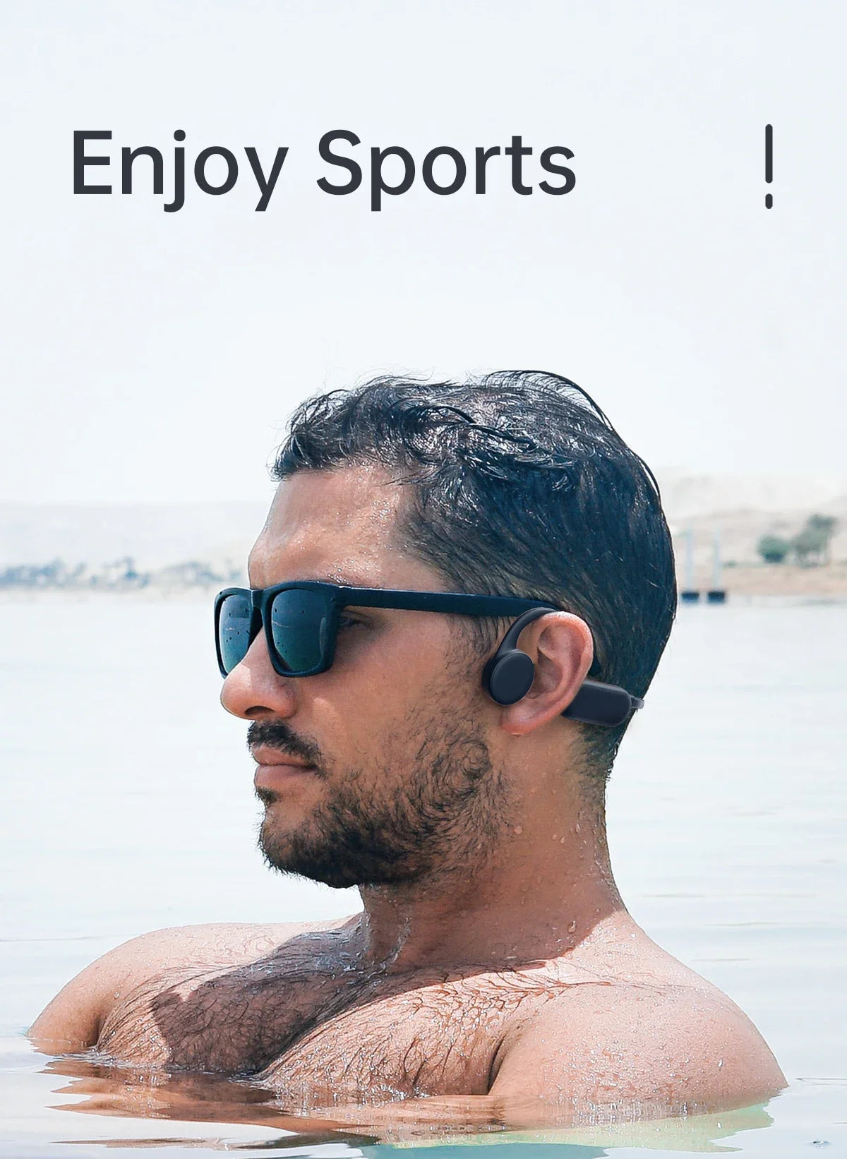 Écouteurs sans fil Shokz Open pour le sport, à conduction osseuse, Bluetooth, étanches IPX8, avec 32 Go de RAM et lecteur MP3.