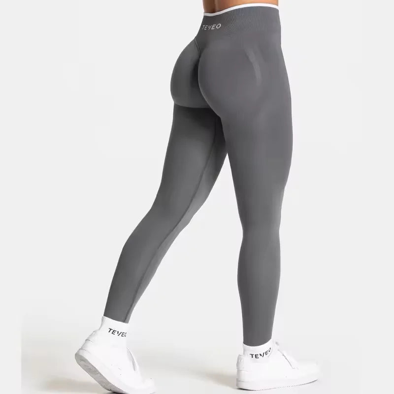 TEVEO Ignite Sculpt Leggings froncés sans coutures pour femme, pantalon de yoga, gainage des hanches, course à pied, sport, salle de gym, gamme Ignite Sculpt