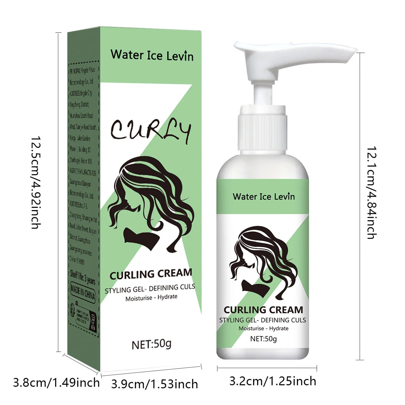Crème coiffante pour cheveux bouclés, formule hydratante et lissante, améliore l'élasticité et la brillance des cheveux bouclés, facile à coiffer