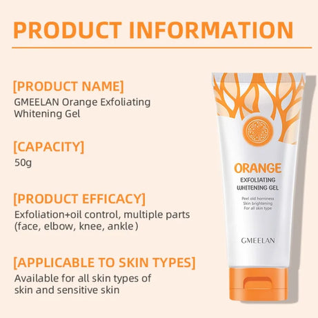 Orange Exfoliating Gel Dead Spot Remover Brighten Peeling 50g Gentle Repair Scrub Whiten Hydrating Moisturizer Korean Skin Care