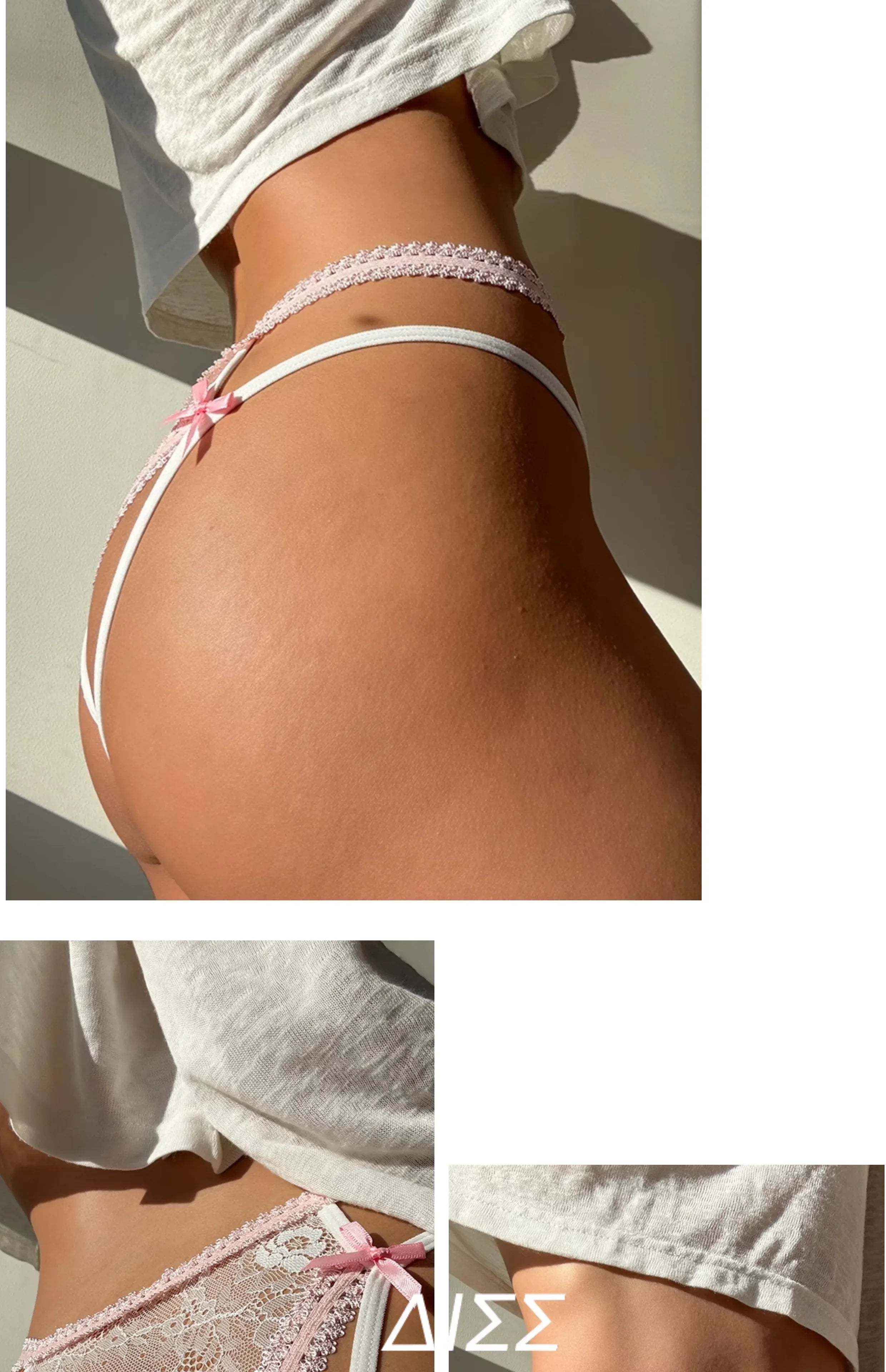 Culotte sexy pour femme SP&CITY, taille basse, avec nœud transparent et entrejambe en coton doux et fin, ornée de dentelle et de bandes croisées.