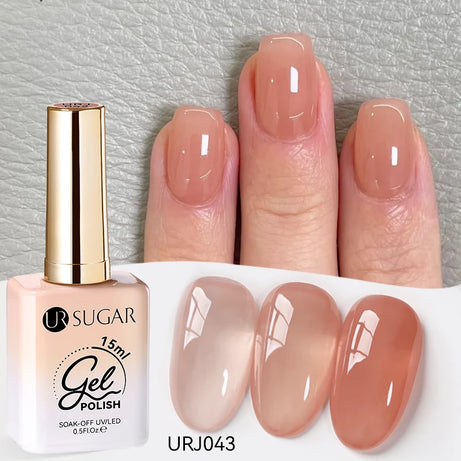 Vernis gel semi-permanent UR SUGAR 15 ml, couleur blanc laiteux translucide, effet gelée, UV, semi-permanent, pour nail art, à dissoudre. Dernière tendance.