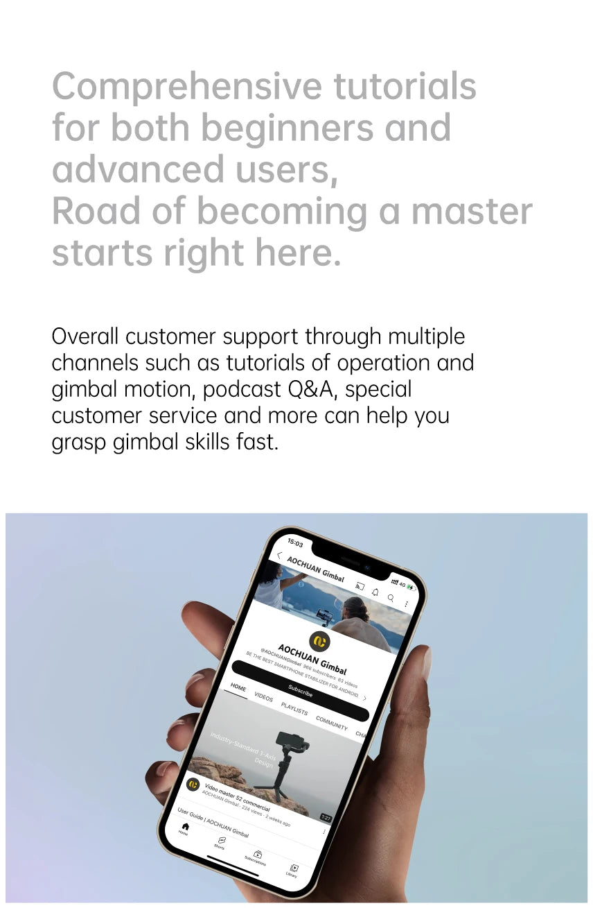 Stabilisateur à cardan 3 axes pour smartphone, pliable, portable, pour l'enregistrement vidéo, les vlogs et les appareils Android. Stabilisateur anti-tremblement PTZ pour iPhone et Android.