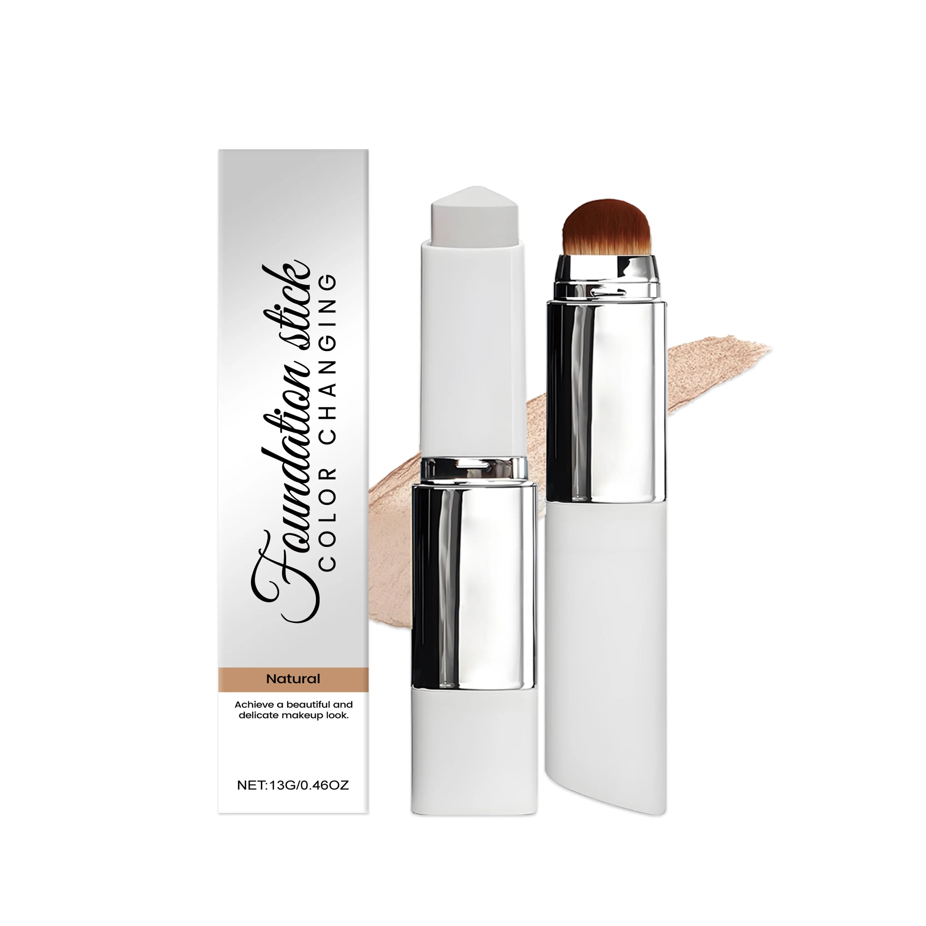 Fond de teint stick double embout avec pinceau, 3 teintes, léger, hydratant, illuminateur, matifiant, correcteur, fond de teint stick 2 en 1