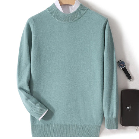 Pull 100 % laine mérinos pour femme, grande taille jusqu'à 5XL, col demi-lune, maille ample, manches longues, finitions cachemire.