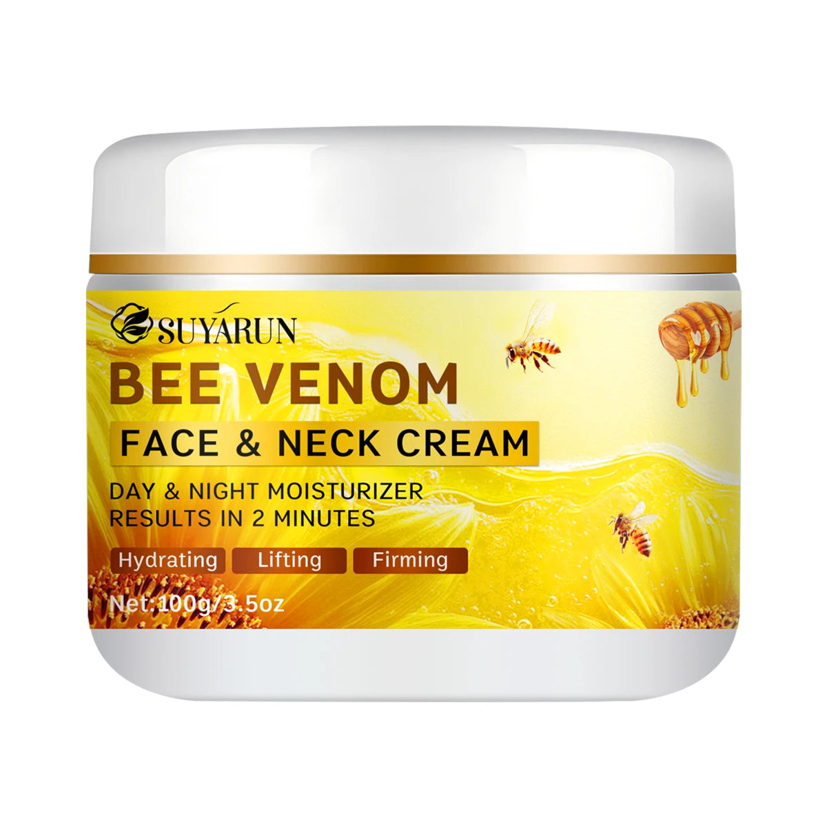 SUYARUN Crème Visage Anti-Âge au Collagène et Venin d'Abeille | Hydratant Raffermissant et Liftant | Réduction des Rides | Hydratation 24H.
