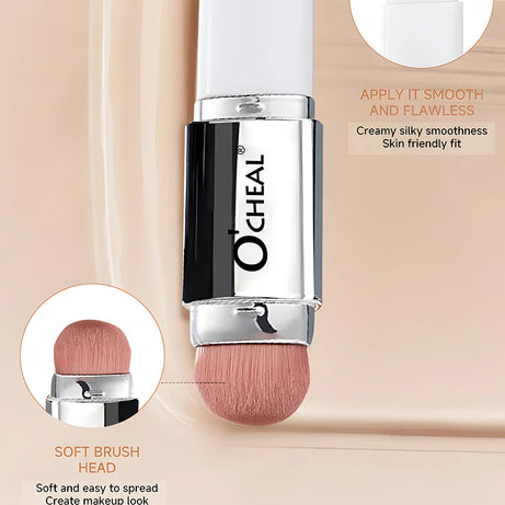 Fond de teint stick thermosensible O'CHEAL, couvrance du visage, imperfections et pores, double embout, fini mat.