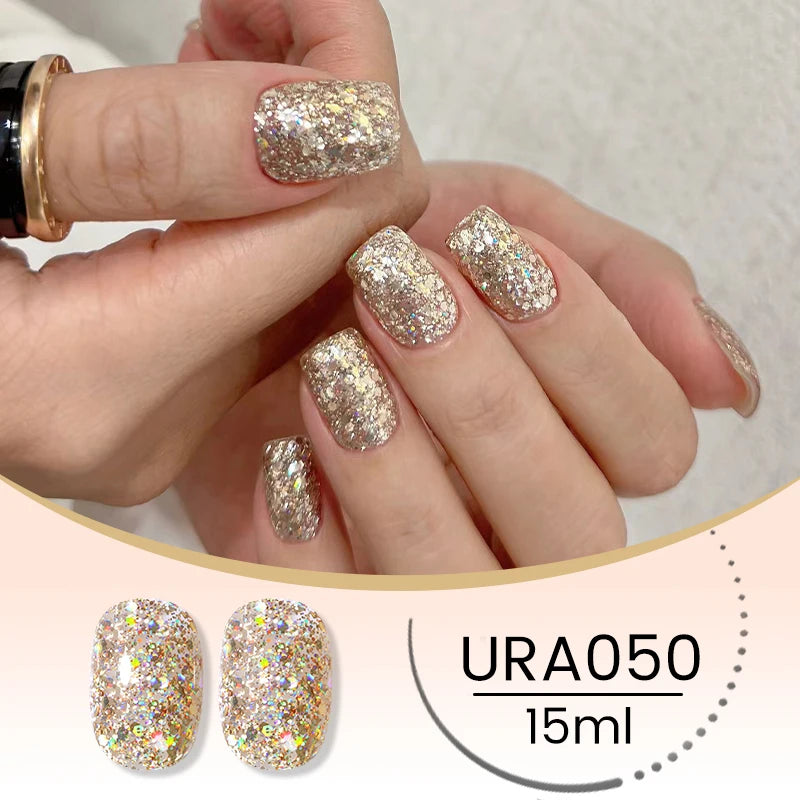 Vernis gel semi-permanent UR SUGAR 15 ml, couleur blanc laiteux translucide, effet gelée, UV, semi-permanent, pour nail art, à dissoudre. Dernière tendance.