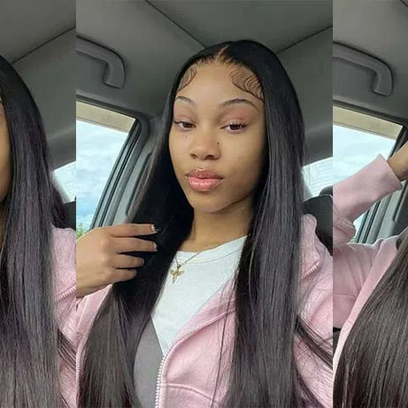 Perruque 5x5 sans colle, cheveux humains, prête à porter, dentelle prédécoupée, perruque lisse à lace front pour femmes