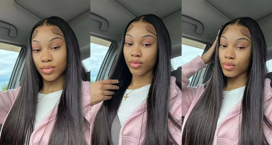 Perruque 5x5 sans colle, cheveux humains, prête à porter, dentelle prédécoupée, perruque lisse à lace front pour femmes