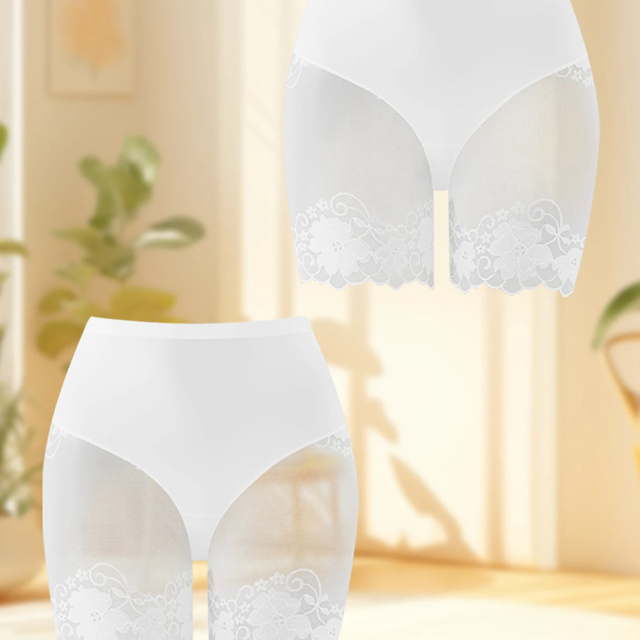 Lot de 2 culottes shorty transparentes pour femmes - Confortables, taille mi-haute, respirantes, ne roulent pas, idéales pour les soirées en amoureux et au quotidien