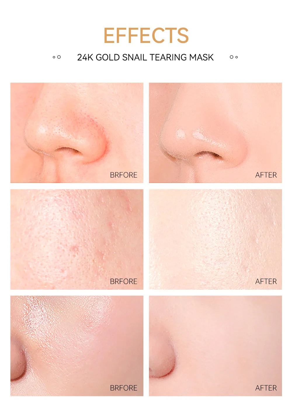 Masque visage exfoliant à l'or 24 carats LAIKOU Sakura : anti-rides, blanchissant, éliminateur de points noirs, masque à déchirer, produits de soin de la peau