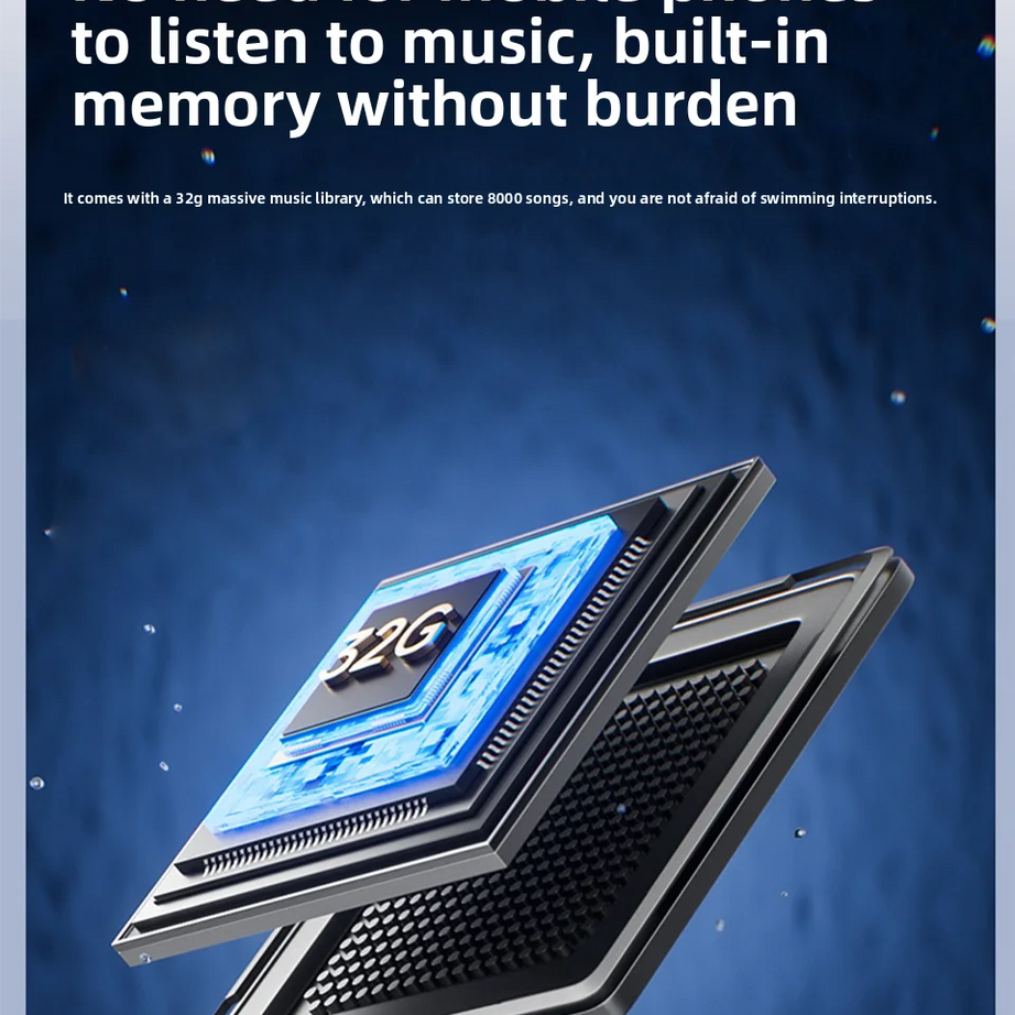 Écouteurs Bluetooth à conduction osseuse Sanag B33S, oreille ouverte, IPX8, pour la natation, mémoire de 32 Go, sans fil, compatibles MP3.