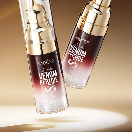 Crème contour des yeux SADOER à base de venin de serpent, de peptides et de caféine, anti-rides, massante, anti-cernes et hydratante. Soin anti-âge pour les yeux.